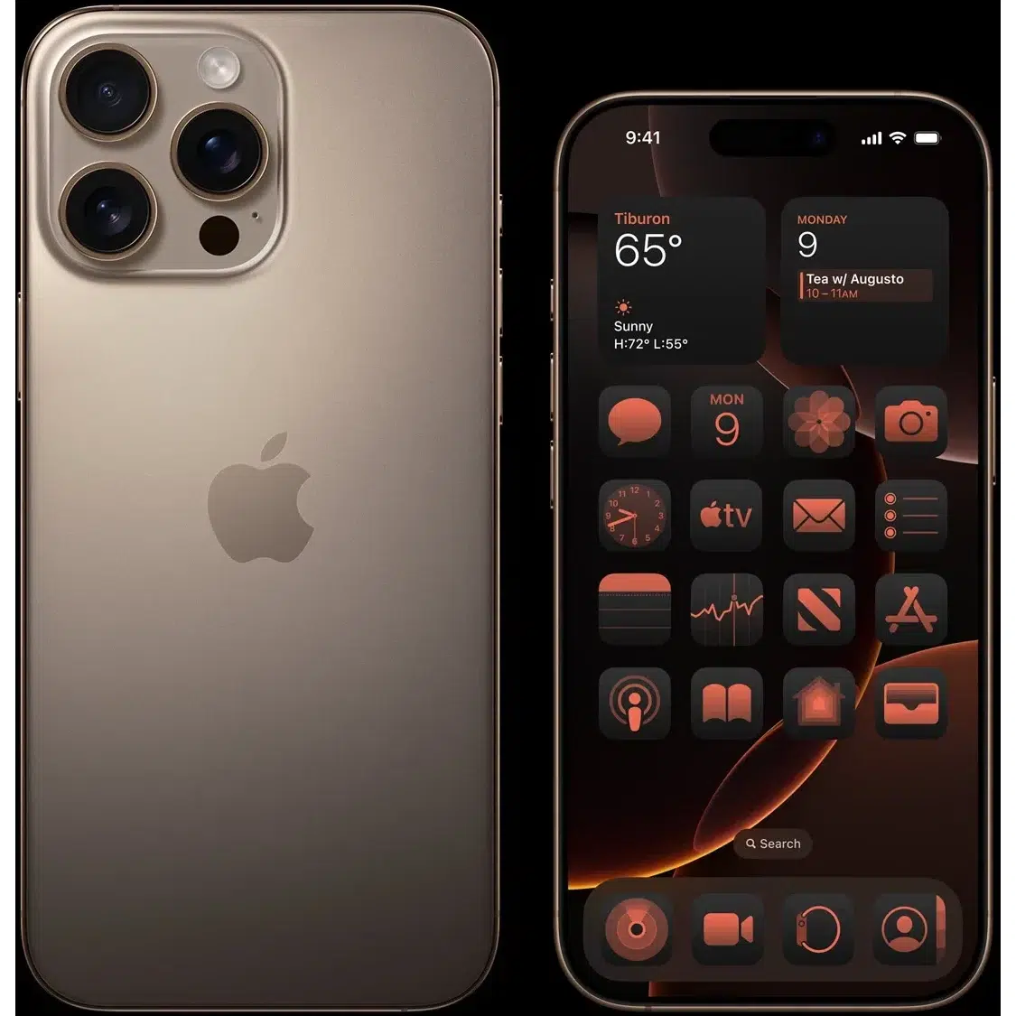Смартфон Apple iPhone 16 Pro Max 256 ГБ, Dual: nano SIM + eSIM, пустынный титан изображение 10