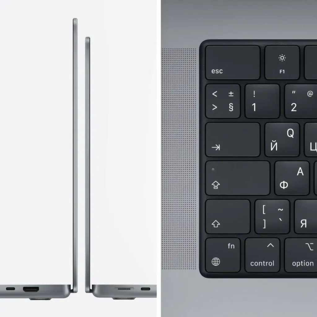 Ноутбук Apple MacBook Pro 14” (2021), чип M1 Pro, 16 ГБ RAM, 1 ТБ SSD, Space Gray, MKGQ3, русская клавиатура изображение 7