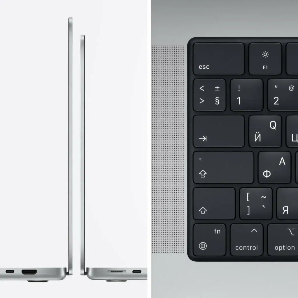 Ноутбук Apple MacBook Pro 14” (2021), M1 (8 ядерный GPU), 16 ГБ RAM, 1 ТБ SSD, Silver, MKGT3, русская клавиатура изображение 5