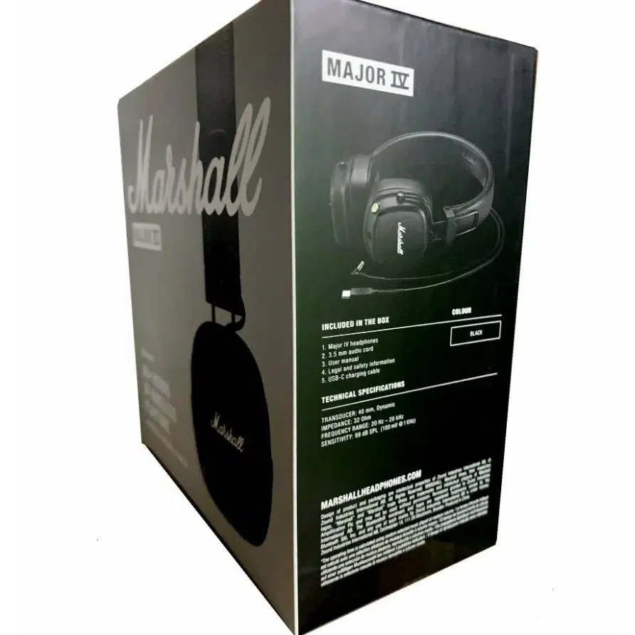 Беспроводные наушники Marshall Major 4 black, накладные, Bluetooth 5.0, 80 ч работы изображение 21