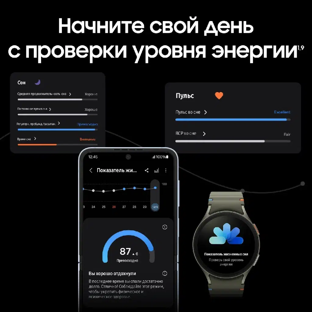 Часы Samsung Watch7 40mm 1.3 дюйма AMOLED Cream (Кремовый) EU изображение 13