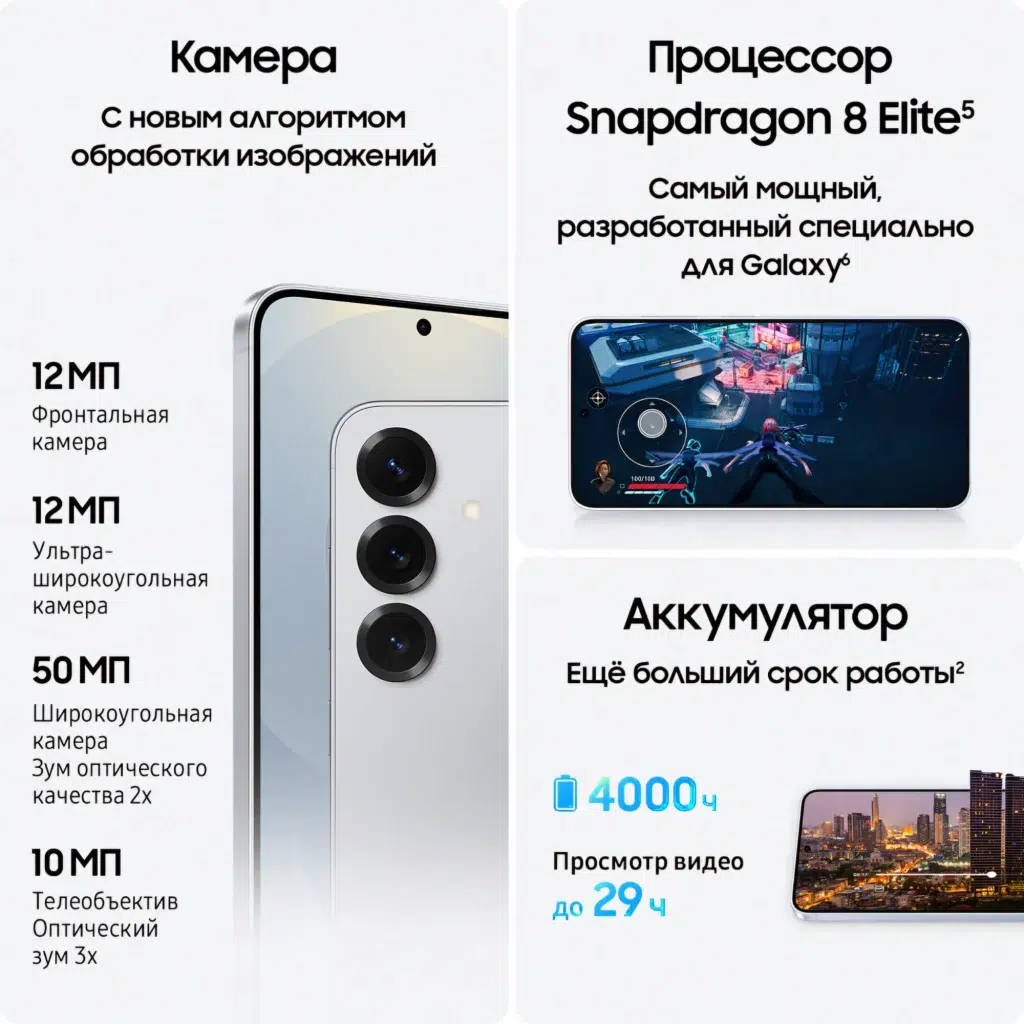 Смартфон Samsung S25 12/256Gb Silver Shadow (Серебристый) EU изображение 6