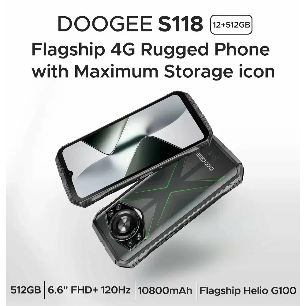 Смартфон DOOGEE S118 (12+20)32/512Gb, 2408х1080, Green (Зеленый) изображение 12
