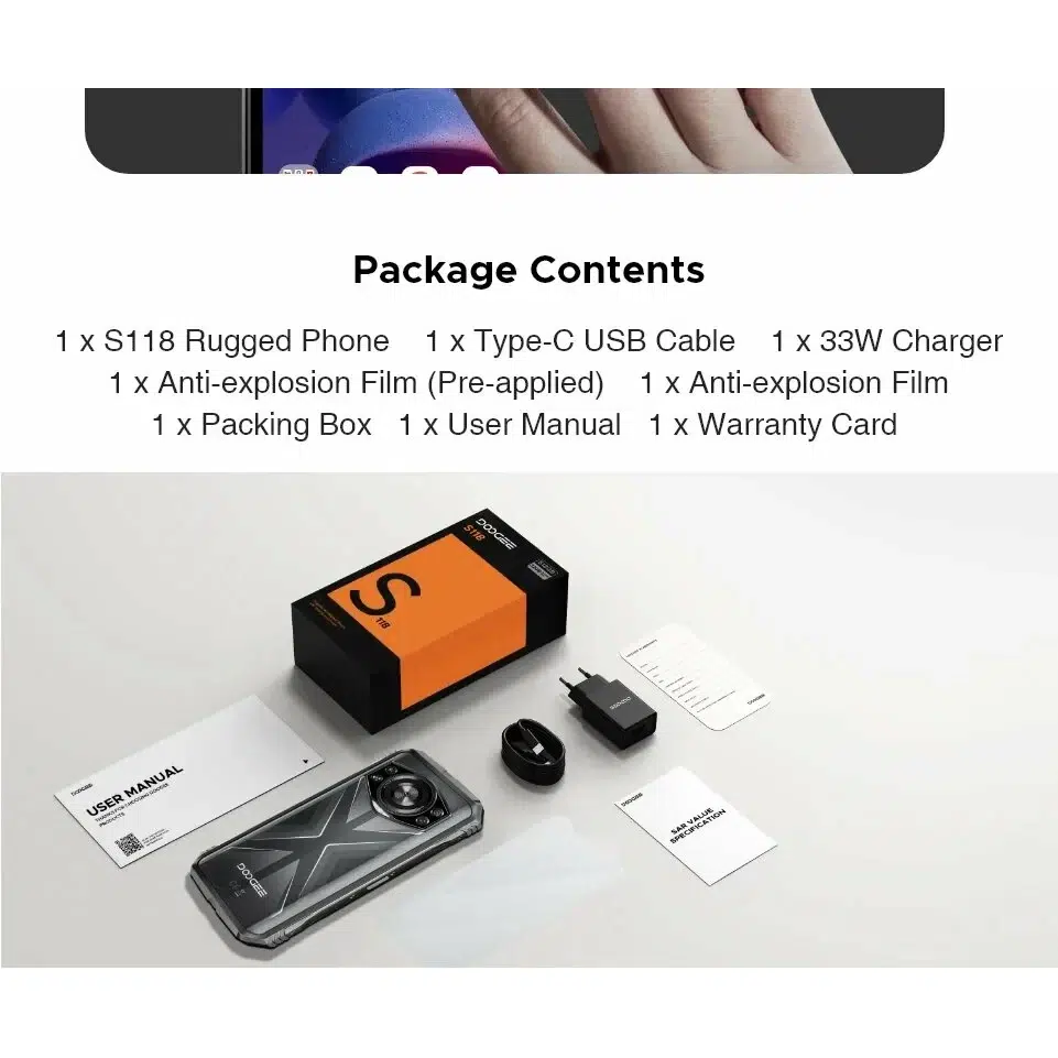 Смартфон DOOGEE S118 (12+20)32/512Gb, 2408х1080, Green (Зеленый) изображение 13