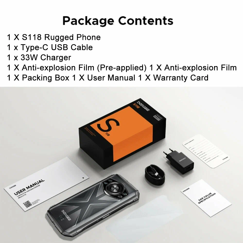 Смартфон DOOGEE S118 (12+20)32/512Gb, 2408х1080, Green (Зеленый) изображение 6