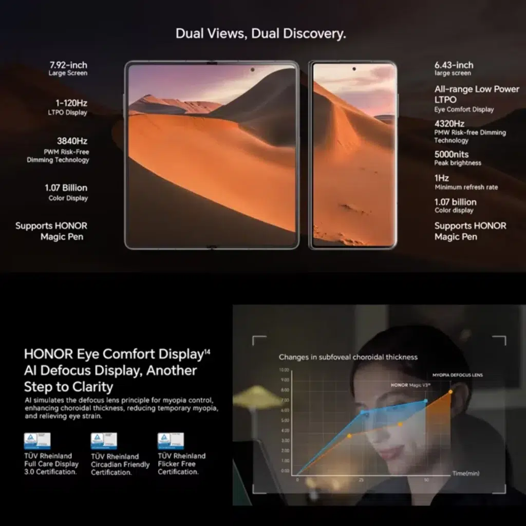 Смартфон HONOR Magic V3 12/512 Гб Global для РФ, Dual nano SIM, Reddish Brown изображение 4