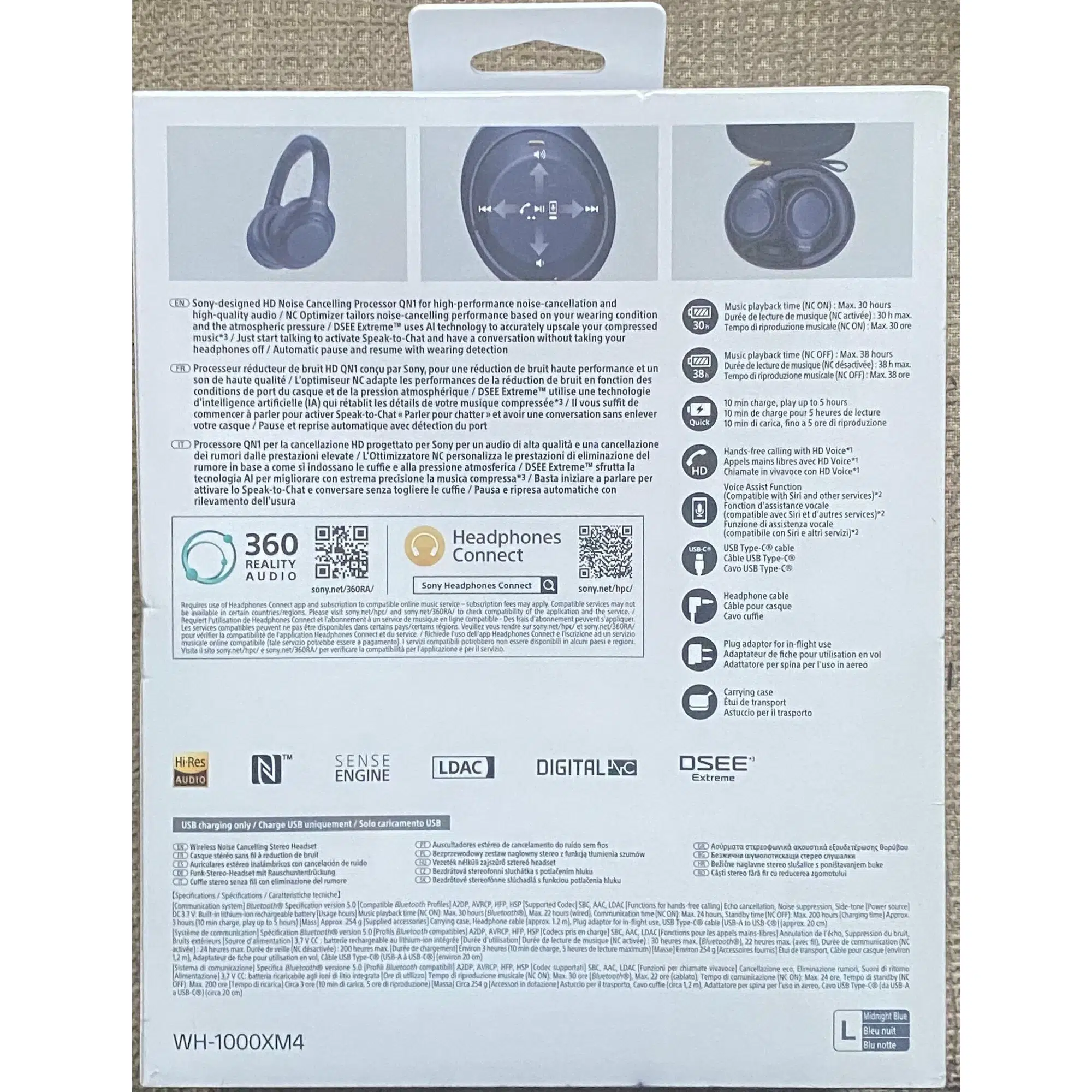 Беспроводные наушники Sony WH-1000XM4 накладные Global, blue синий изображение 8