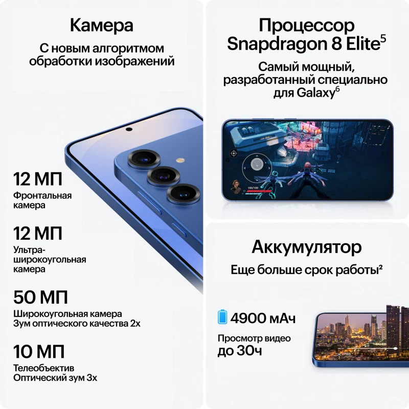 Смартфон Samsung Galaxy S25 Plus 12/256GB Dual: (Nano SIM+eSIM) Icyblue (Ледяной Синий) изображение 9