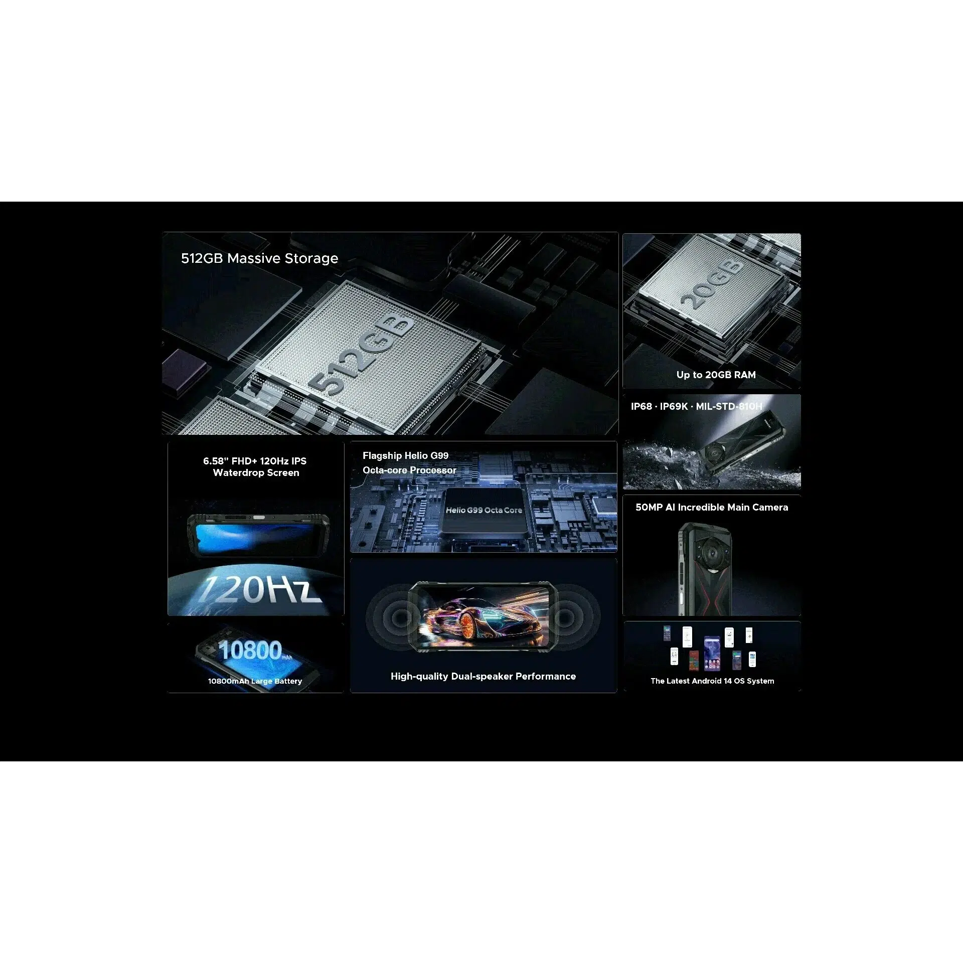 Смартфон DOOGEE S118, (8+12), 20/512Gb, Silver / Серебристый изображение 14