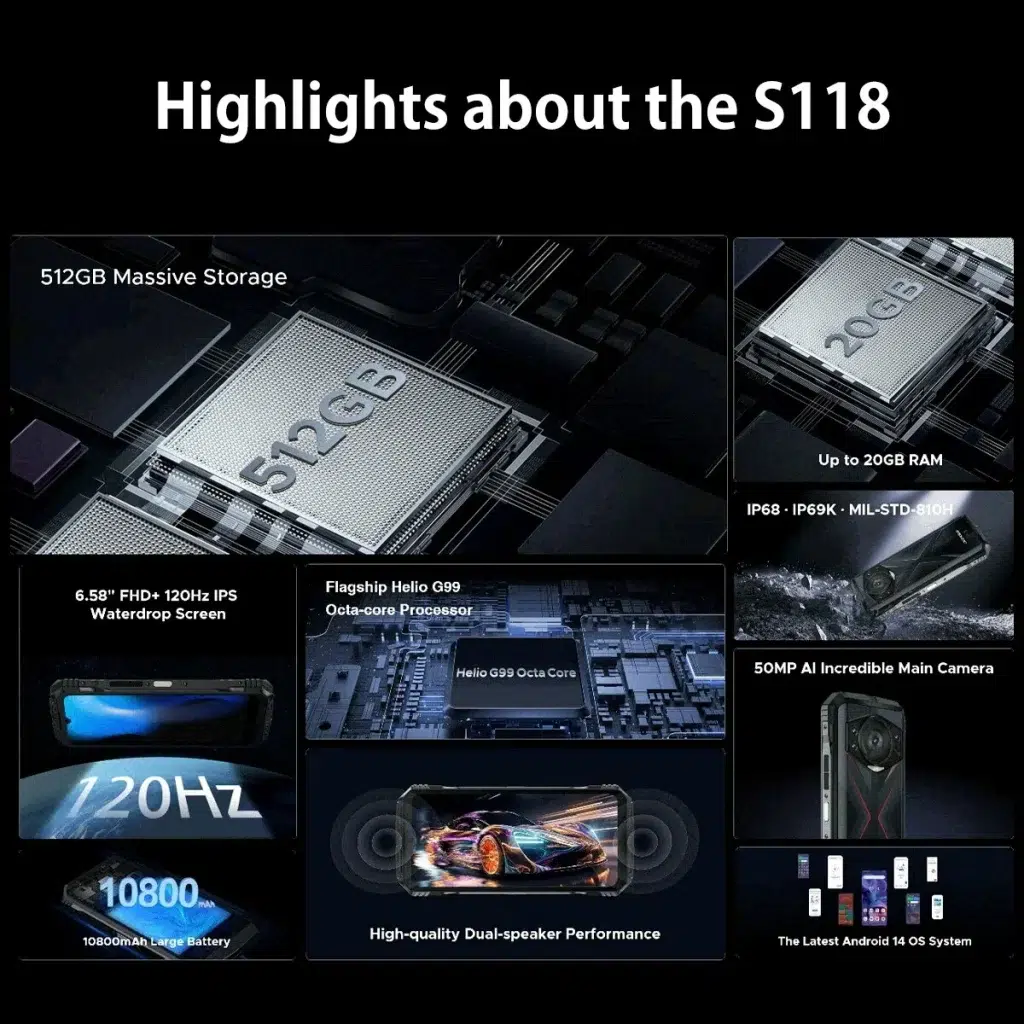 Смартфон DOOGEE S118, (8+12), 20/512Gb, Silver / Серебристый изображение 2