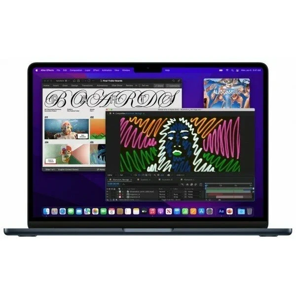 Ноутбук Apple MacBook Air 13 (2022) M2, 8/256 ГБ, MLY33, Midnight | Темная Ночь, английская раскладка изображение 19